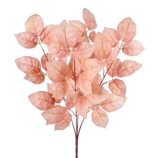 Imagem HASTE DECORATIVA DE FOLHAS DE ROSEIRA ROSA NEUTRO EM PLÁSTICO MOLDÁVEL - GRILLO