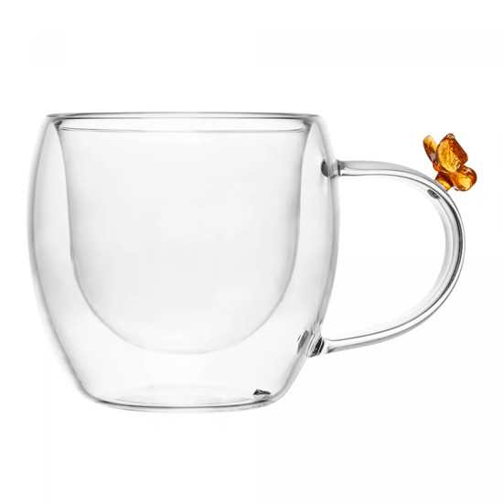 Imagem CONJUNTO 2 XÍCARAS DE CAFÉ SUN GARDEN 180ML VIDRO BOROSSILICATO 7,9X10,8X7,3CM - WOLFF