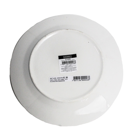 Imagem PRATO RASO ROYAL BRANCO EM PORCELANA COM BORDA DOURADA 27X27X2 CM