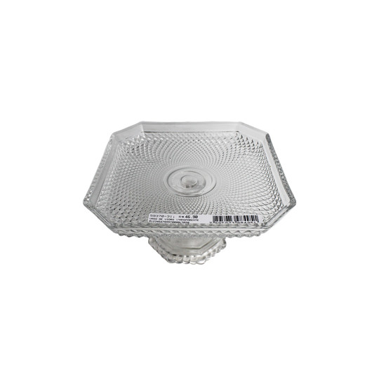 Imagem MINI PRATO PORTA DOCES EM VIDRO TRANSPARENTE COM PÉ 9X16 CM - GRILLO 59370