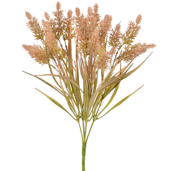 Imagem BUQUÊ DECORATIVO DE GRAMA MARROM CLARO EM PLÁSTICO MOLDÁVEL 40X18CM - GRILLO