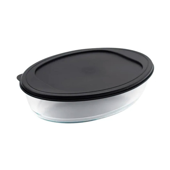 Imagem ASSADEIRA OVAL 4L EM VIDRO COM TAMPA 7,5X39X27,5CM - MOR