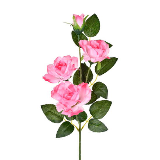 Imagem HASTE DECORATIVA DE ROSAS SILVESTRES ROSA EM PLÁSTICO MOLDÁVEL 63X17CM - GRILLO