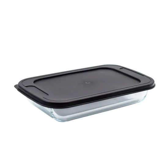 Imagem ASSADEIRA RETANGULAR 2,2L EM VIDRO COM TAMPA 5,5X34,5X21CM - MOR