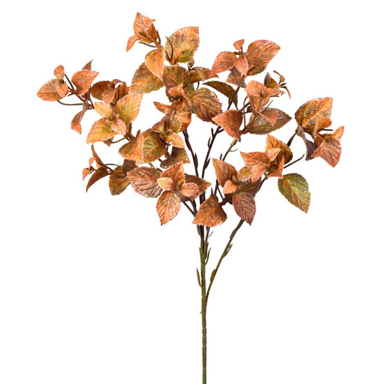 Imagem HASTE DECORATIVA DE FOLHAS DE MENTA LARANJA EM PLÁSTICO MOLDÁVEL 60X12CM - GRILLO