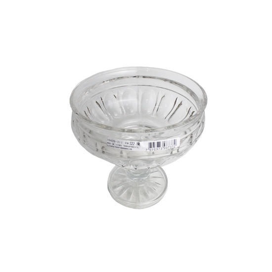 Imagem CENTRO DE MESA DECORATIVO EM VIDRO TRANSPARENTE COM PÉ 20X19 CM - GRILLO 59428