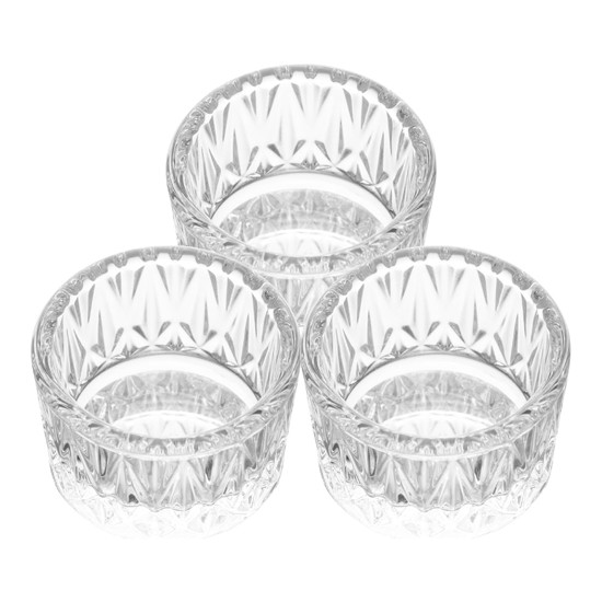 Imagem CONJUNTO 3 PORTA VELAS BICO DE ABACAXI EM VIDRO 3,5X5,5CM - LYOR