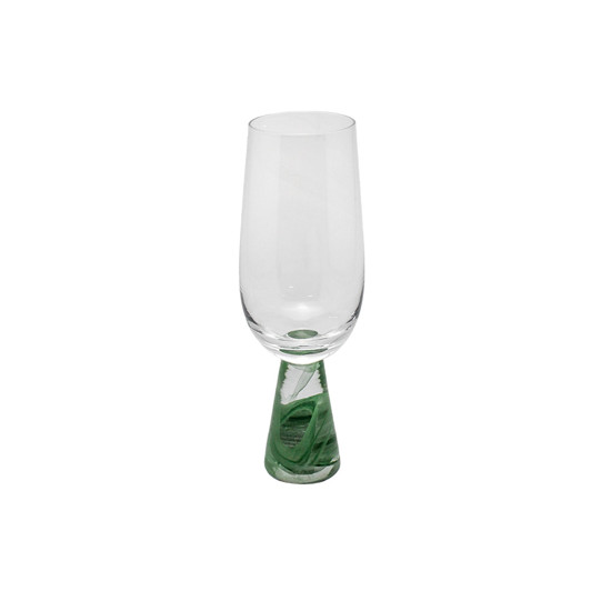 Imagem TAÇA DE VIDRO 200ML TRANSPARENTE COM BASE VERDE 19X6X6CM - RIBEIRO E PAVANI