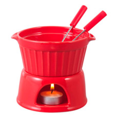 Imagem de PARELHO DE FONDUE 4 PEÇAS DE PORCELANA CLASSIC VERMELHO 400ML - LYOR - Coliseu Presentes Ltda