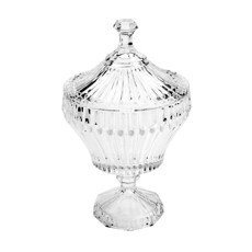 Imagem de POTICHE DECORATIVO DE CRISTAL COM PÉ RENAISSANCE 11,5X20CM - LYOR - Coliseu Presentes Ltda