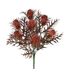 Imagem de BUQUÊ DECORATIVO DE FOLHAS E BOTÕES VERMELHOS EM PLÁSTICO MOLDÁVEL 34X10CM - GRILLO - Grillo Ltda