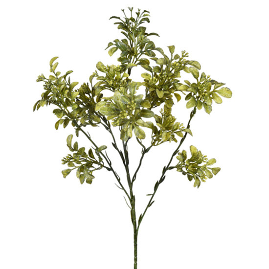 Imagem HASTE DECORATIVA DE FOLHAS VERDE EM PLÁSTICO MOLDÁVEL 61X12CM - GRILLO