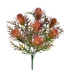 Imagem de BUQUÊ DECORATIVO DE FOLHAS E BOTÕES LARANJA EM PLÁSTICO MOLDÁVEL 34X10CM - GRILLO - Grillo Ltda