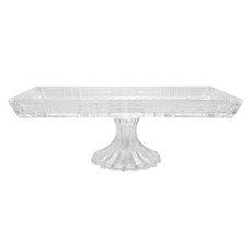 Imagem de TRAVESSA RETANGULAR PLATE EM VIDRO COM PÉ 12X34X18CM - ADELY CRYSTAL - Dayhome Comercial Ltda