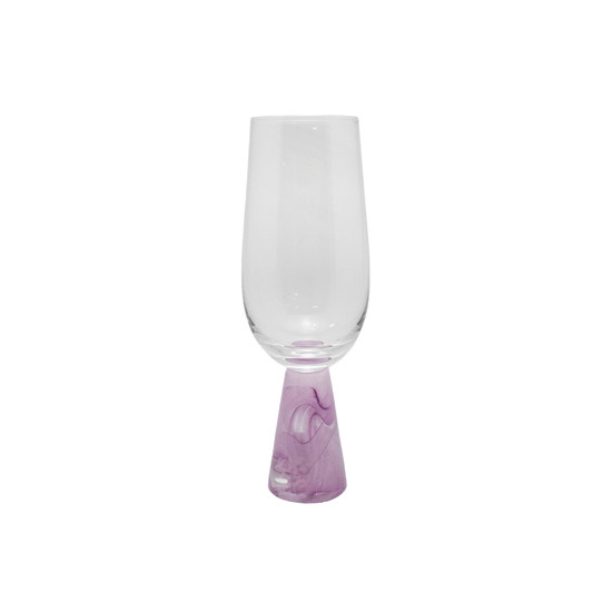 Imagem TAÇA DE VIDRO 200ML TRANSPARENTE COM BASE VIOLETA 19X6X6CM - RIBEIRO E PAVANI