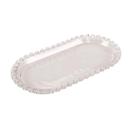 Imagem TRAVESSA OVAL DE CRISTAL DE CHUMBO BORDA CORAÇÃO 25X13CM - LYOR