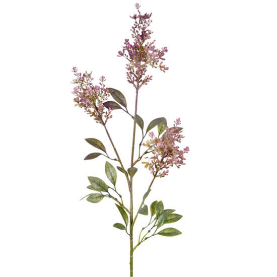 Imagem HASTE DECORATIVA DE BERRIES LAVANDA COM FOLHAS VERDES EM PLÁSTICO MOLDÁVEL - GRILLO