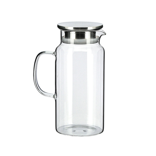 Imagem JARRA 1,8L EM VIDRO BOROSSILICATO COM TAMPA HERMÉTICA EM INOX 22X11X8CM - TUUT