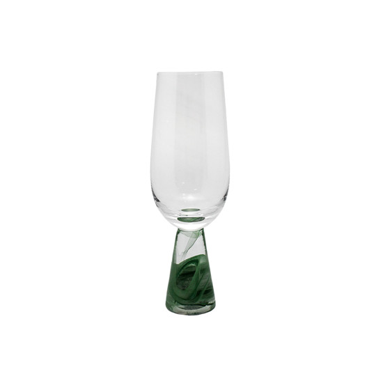 Imagem TAÇA DE VIDRO 200ML TRANSPARENTE COM BASE VERDE 19X6X6CM - RIBEIRO E PAVANI