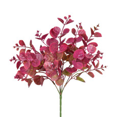 Imagem de HASTE DECORATIVA DE FOLHAS DE EUCALIPTO VERMELHO EM PLÁSTICO MOLDÁVEL - GRILLO - Grillo Ltda