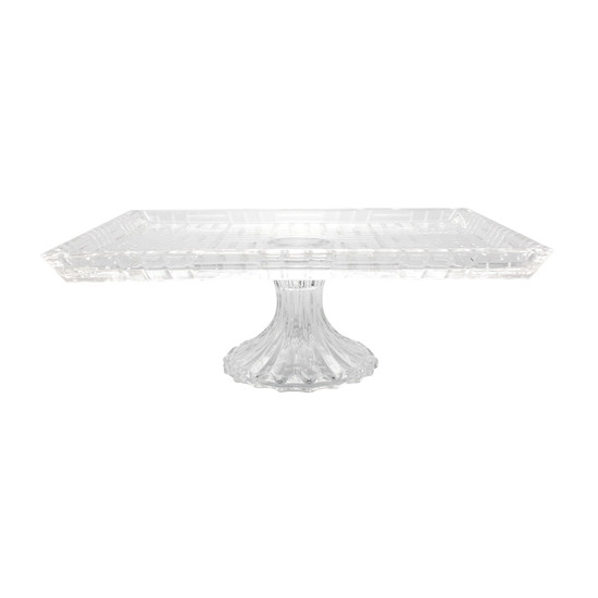 Imagem TRAVESSA RETANGULAR PLATE EM VIDRO COM PÉ 11X30X26CM - ADELY CRYSTAL