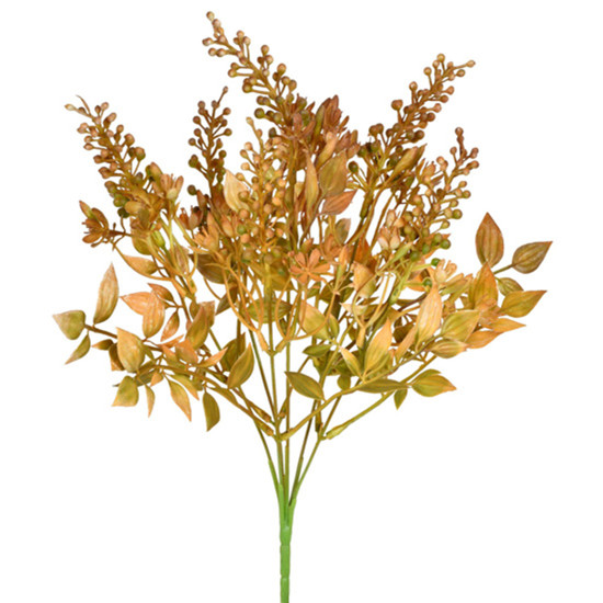 Imagem BUQUÊ DECORATIVO DE BERRIES MARROM EM PLÁSTICO MOLDÁVEL 37X10CM - GRILLO