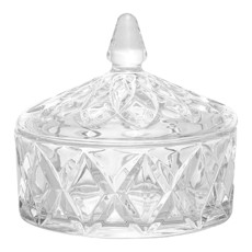 Imagem de POTICHE DE CRISTAL DELI DIAMOND 13CM X 13CM X 12CM - LYOR - Coliseu Presentes Ltda