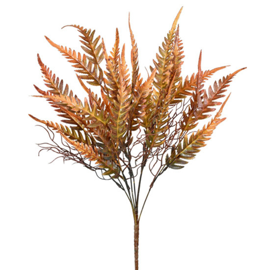 Imagem BUQUÊ DECORATIVO DE SAMAMBAIA LARANJA EM PLÁSTICO MOLDÁVEL 62X14CM - GRILLO