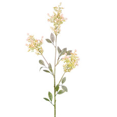 Imagem de HASTE DECORATIVA DE BERRIES ROSA COM FOLHAS VERDES EM PLÁSTICO MOLDÁVEL - GRILLO - Grillo Ltda