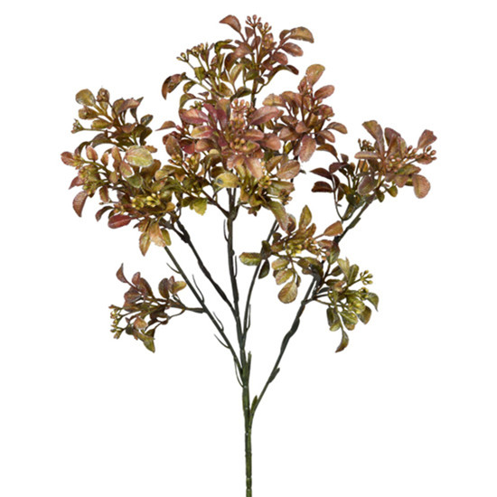 Imagem HASTE DECORATIVA DE FOLHAS VERDE OUTONO EM PLÁSTICO MOLDÁVEL 61X12CM - GRILLO