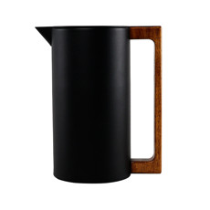 Imagem de GARRAFA TÉRMICA PRETO FOSCO 1L EM AÇO INOX E ALÇA EM MADEIRA 21X17,5X11CM - TUUT - Yangzi Brasil Corporation S A 