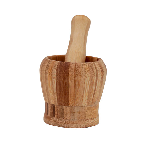 Imagem PILÃO COM SOCADOR PARA TEMPEROS EM BAMBU 14X10CM - TUUT