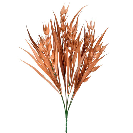 Imagem BUQUÊ DECORATIVO DE GRAMA MISTA LARANJA EM PLÁSTICO MOLDÁVEL 40X13CM - GRILLO