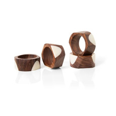 Imagem de ANEL DE GUARDANAPO TONGASS 4 PEÇAS EM MADEIRA E RESINA 4CM - COPA&CIA - Copa Industrial Ltda