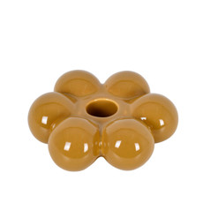 Imagem de CASTIÇAL DECORATIVO EM CERÂMICA MOSTARDA 3,5X10CM - GRILLO - Grillo Ltda