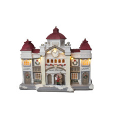 Imagem de ESTAÇÃO DE TREM NATALINA DECORATIVA COLORIDA EM RESINA COM LED 27X30X10 CM - Mabruk Importacao E Comercio Eireli