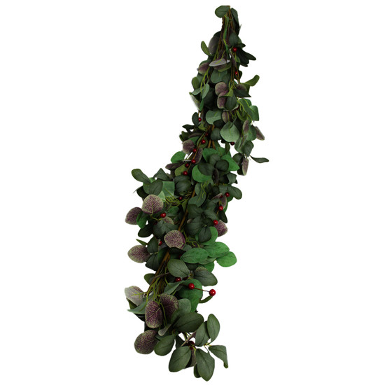 Imagem PENDENTE DECORATIVO DE FOLHAGENS VERDES E BERRIES VERMELHAS EM PLÁSTICO - MAGIZI