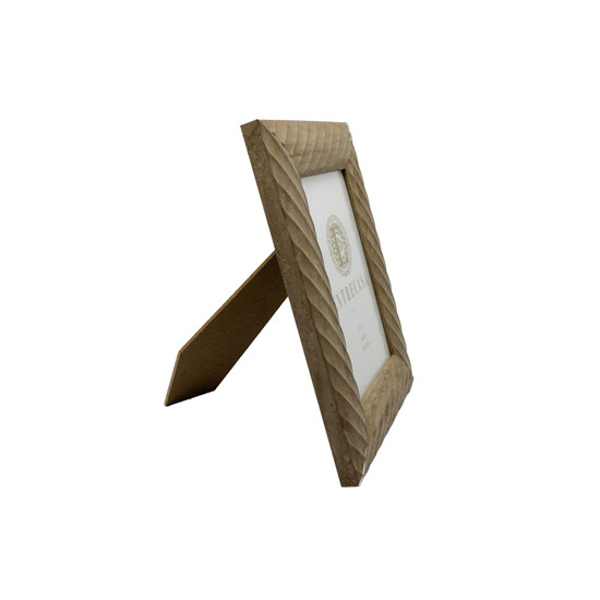 Imagem PORTA-RETRATO EM MDF COM BORDA TEXTURA LISTRADA MARROM 21X16X2 - ENTRECASA