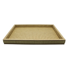 Imagem de BANDEJA RETANGULAR DECORATIVA EM MDF COM DETALHES EM PALHA 4X45X30CM - ENTRECASA - Inverno Verao Comercio De Modas E Decoracao Eireli