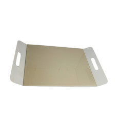 Imagem de BANDEJA RETANGULAR BEGE VERSÁTIL EM METAL E SUPERFÍCIE EM VIDRO - ANDREA MARIA - Andrea Maria De Souza Me