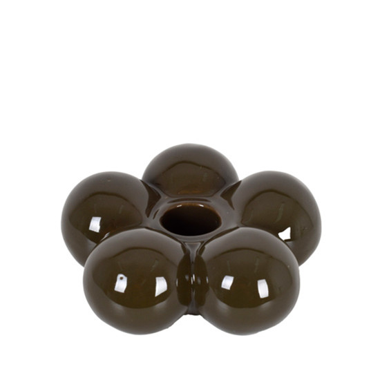 Imagem CASTIÇAL DECORATIVO EM CERÂMICA PRETO 4X10CM - GRILLO