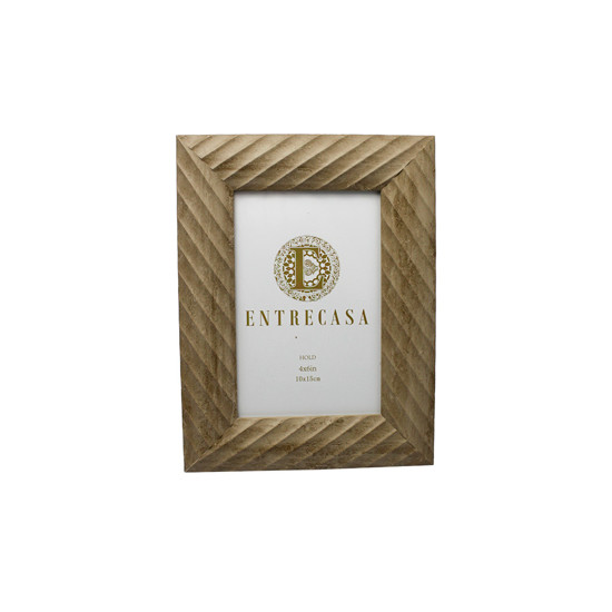 Imagem PORTA-RETRATO EM MDF COM BORDA TEXTURA LISTRADA MARROM 21X16X2 - ENTRECASA
