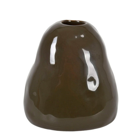 Imagem VASO BRANCO DECORATIVO EM CERÂMICA PRETO 13X8,5CM - GRILLO