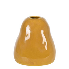 Imagem de VASO BRANCO DECORATIVO EM CERÂMICA MOSTARDA 16X12CM - GRILLO - Grillo Ltda