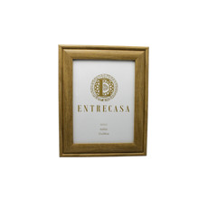Imagem de PORTA-RETRATO DECORATIVO EM MDF COM BORDA BEGE AMADEIRADO 25X20X2CM - ENTRECASA - Inverno Verao Comercio De Modas E Decoracao Eireli