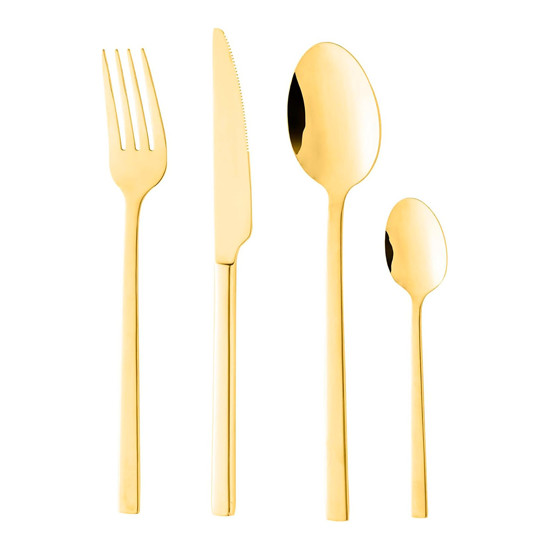 Imagem FAQUEIRO FIRENZE 24 PEÇAS EM AÇO INOX DOURADO 28X17X8CM - WOLFF