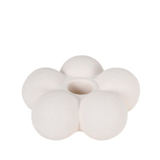 Imagem de CASTIÇAL DECORATIVO EM CERÂMICA BRANCA 4X10CM - GRILLO - Grillo Ltda