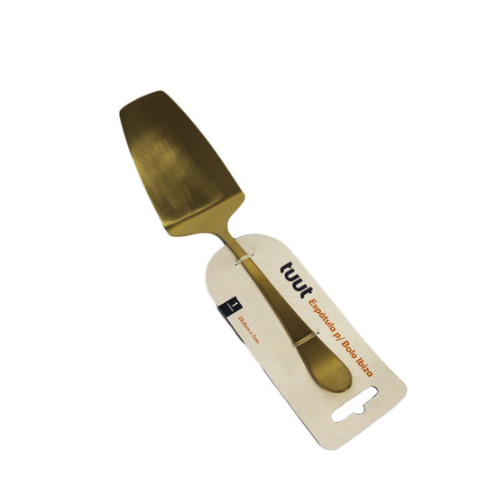 Imagem ESPÁTULA PARA BOLO IBIZA EM AÇO INOX DOURADO 28X7CM - TUUT
