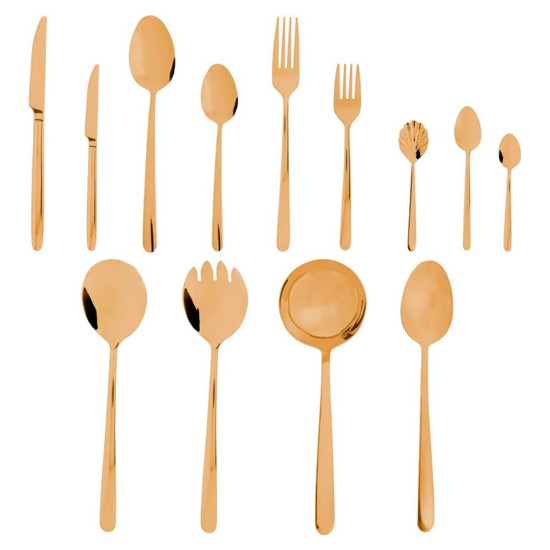 Imagem FAQUEIRO DE AÇO INOX VIENA DOURADO 101 PEÇAS COM CAIXA LITOGRAFADA - WOLFF