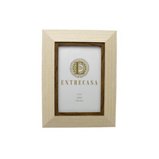 Imagem de PORTA-RETRATO DECORATIVO EM MDF COM BORDA BEGE 21X16X2CM - ENTRECASA - Inverno Verao Comercio De Modas E Decoracao Eireli